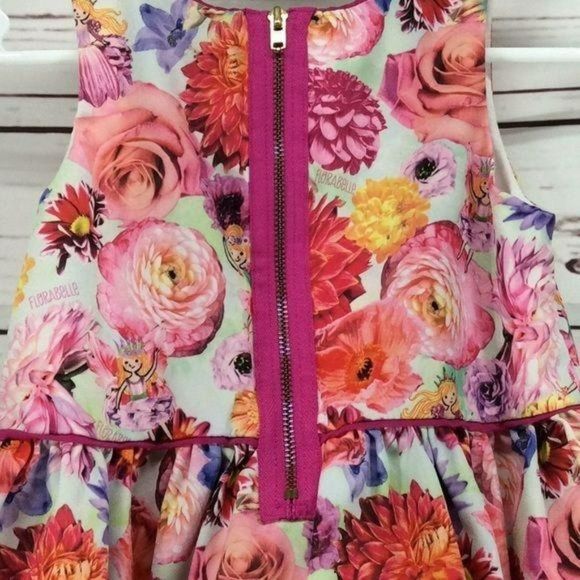 Florabelle Girl's Floral Pink Spring Fairy People Sleeveless Tulle Dress Size 3T - Picture 3 of 7
